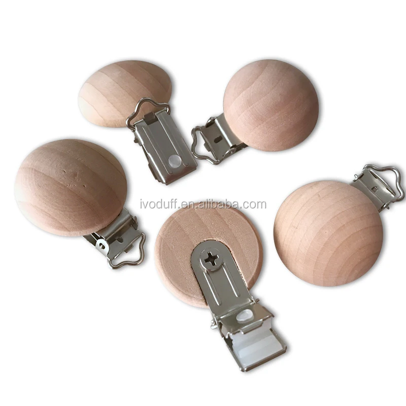 

Wholesale Wooden Pacifier Clips Holder Baby Garment Suspender Clips For Sale, Natural wood