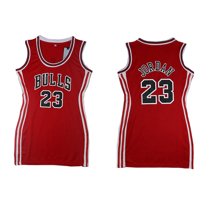 

Summer 2021 Basketball jersey dress women bulls #23 jordan slim workout dress sport chicago #24 basketball jersey dress women