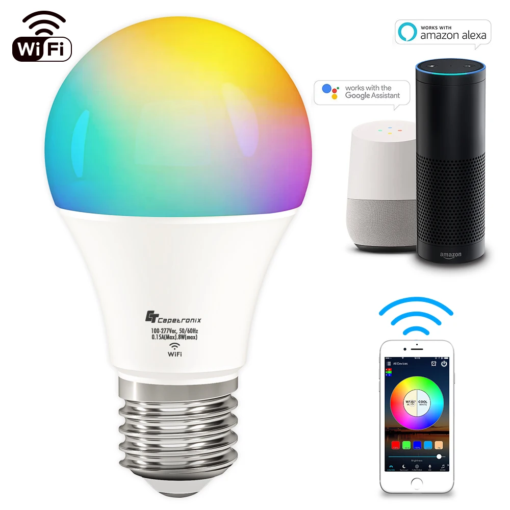 16millions Colors Voice Control RGB E26 Smart Bulb Wifi led light bulbs smart works with Siri Homekit IFTTT