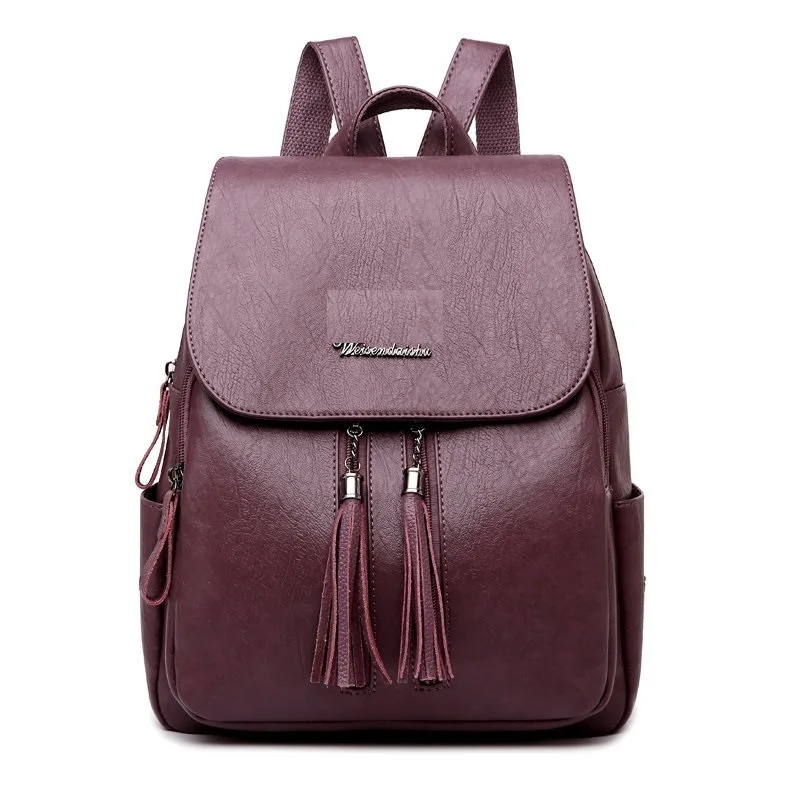 

European And American Fashion Handbags New Trend PU Leather Women'S Shoulder Bag Supply Tassel Backpack, Many colors