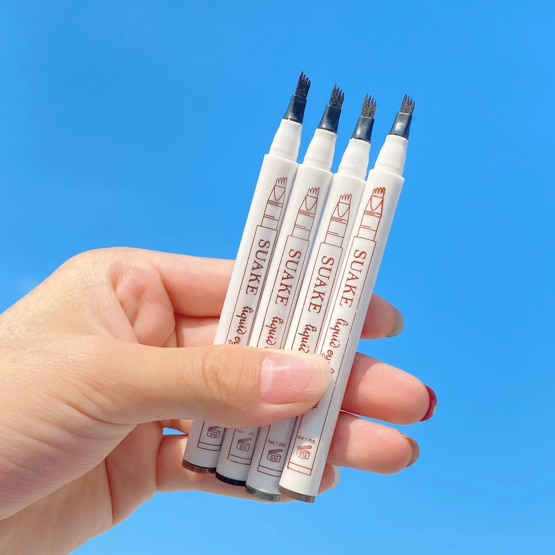 

SUAKE Hign Quality waterproof and sweat proof 4-tip liquid eyebrow pencil, 4 colors