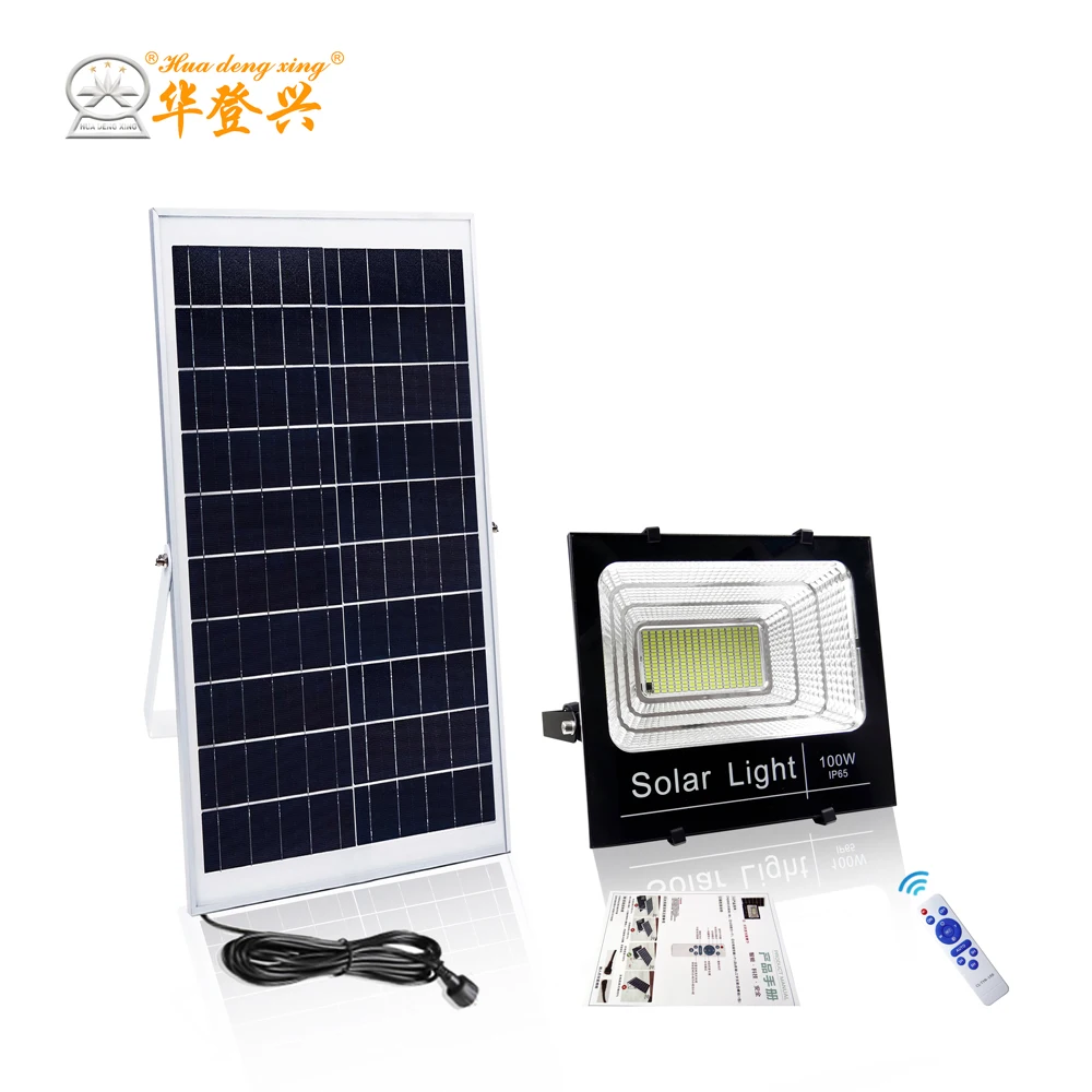 

Super Bright outdoor power good battery energy aluminum remote controlled solar panel 100 200 300 watts led solar flood light