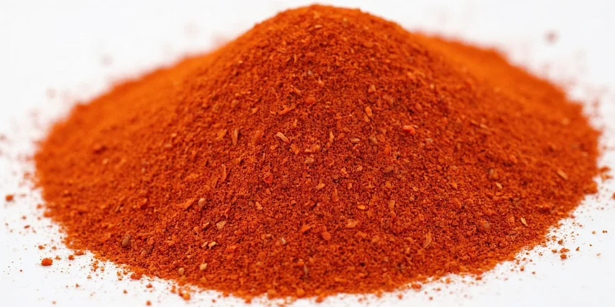 Dried chili peppers being sorted and crushed