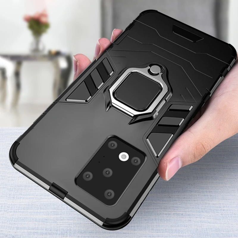 

For Samsung Galaxy S20 Plus Case Luxury Metal Magnetic Ring Stand Phone Cover Cases For Samsung S20 S 20 Ultra Shockproof Fundas