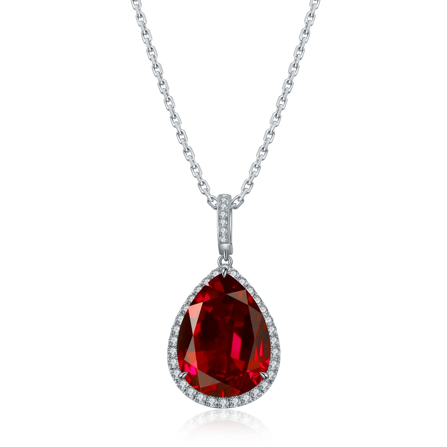 

Classic style wholesale retail luxury jewelry set 9k gold ruby red diamonds gemstones pendant necklace