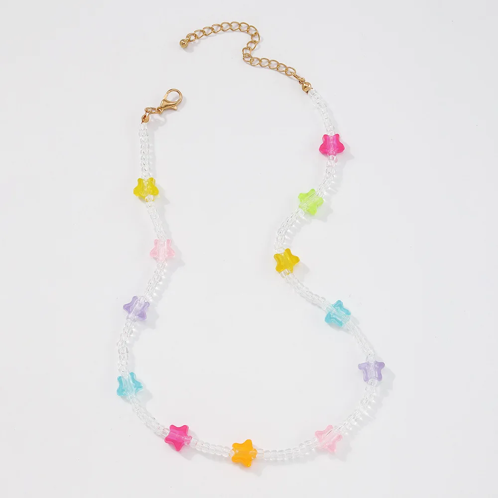 

New Korea Imitation Pearl Soft pottery Fruit Colorful Beaded Irregular Pearl Necklace for Women Party Jewelry, Picture shows