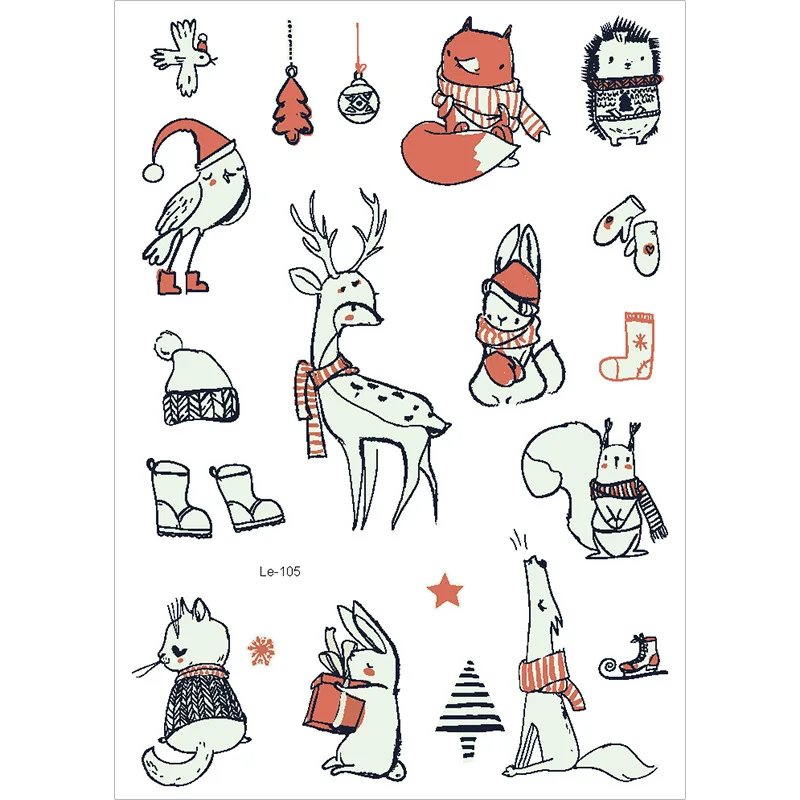 

Christmas decor Luminous Christmas temporary tattoo Christmas tattoo sticker