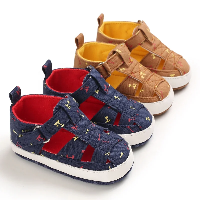 

Closed Toe Soft Cotton Infant Summer Toddler Baby 1 Year Boy Sandals