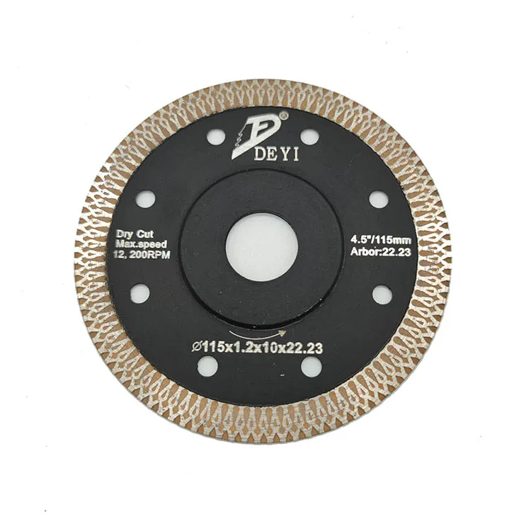 

DEYI OEM 115mm mesh turbo diamond cutting disc for porcelain tiles and more