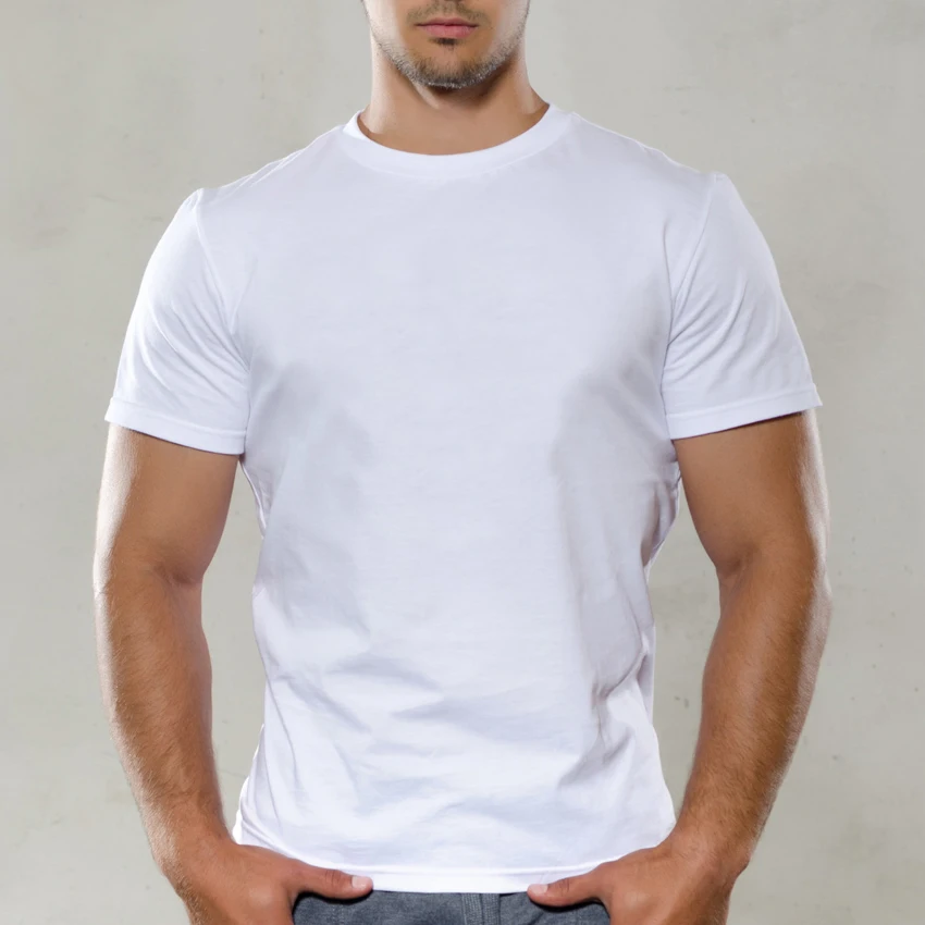 

Custom Men 180gsm Anti-shrink 100% Cotton O-Neck t-shirt for dtg Dropshipping