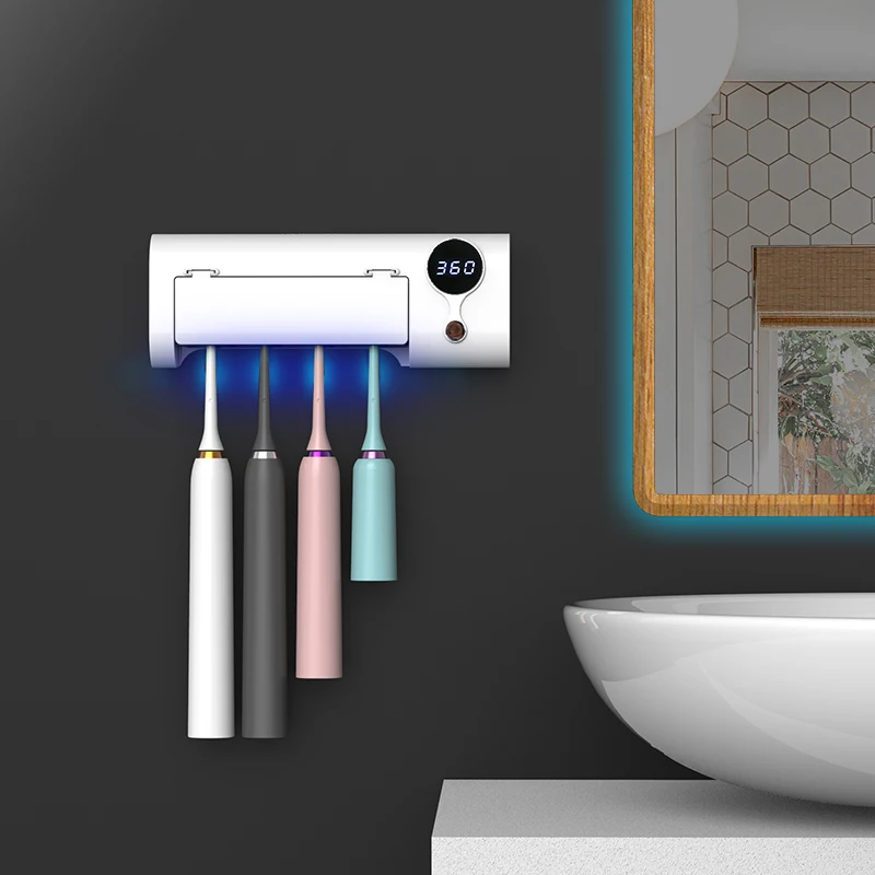 
Portable rechargeable sterilization equipments usb wall mounted uv toothbrush holder 99% led toothbrush sterilizer 