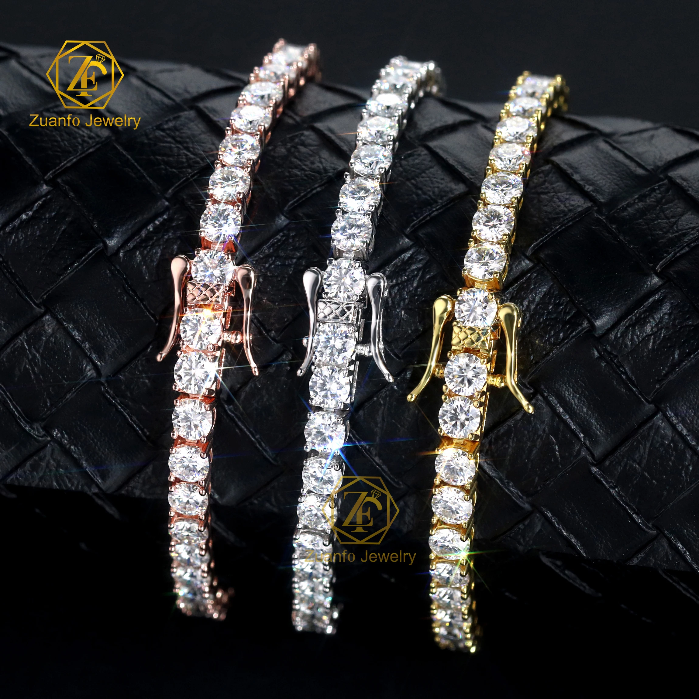 Sparkling Moissanite 925 Sterling Silver Tennis Bracelet High Quality Hip Hop Jewelry Diamond Bracelet