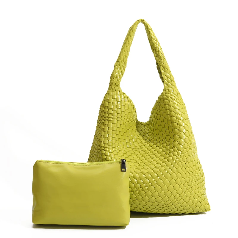 

Small Hand Woven Large Capacity Tote Simple Tote Single Shoulder Underarm Bag Nylon Cloth Bag