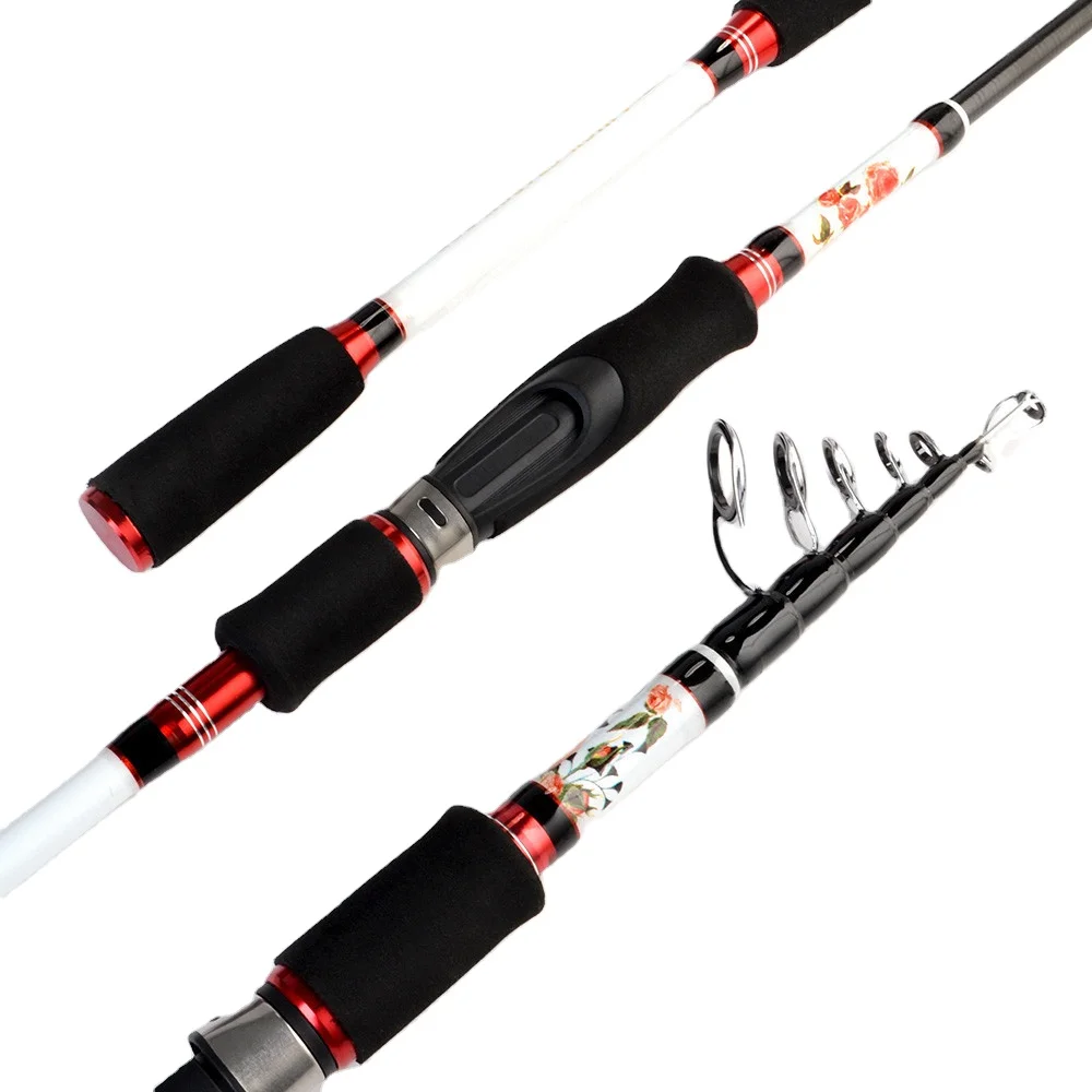 JETSHARK Telescopic Fishing Rod 1.5m 1.8m 2.1m 2.4m 2.7m 3m Outdoor Lake Carbon Spinning Casting Rod Tackle Telescopic Pole