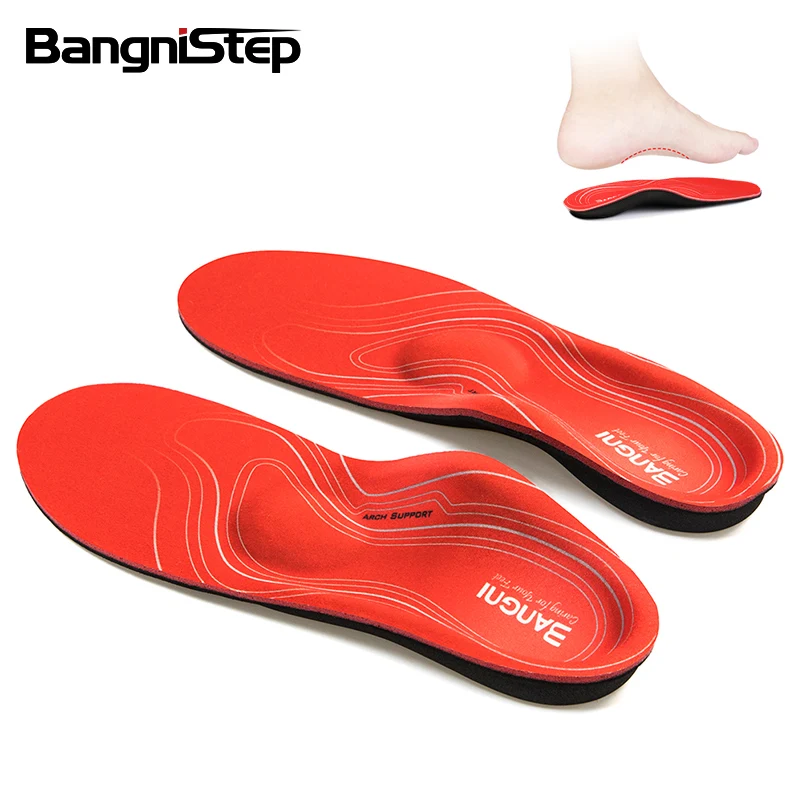 

Bangnistep Flat feet insoles Orthotic Arch Support Insert Foot Orthopedic Insoles cushion Heel Plantar Fasciitis insole, Red/customized