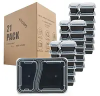 

Meal Prep Containers 2 Compartment [21 Pack] 28 oz, Lunch Containers FDA&BPA Free Containers, Food Storage Bento Box with Lid