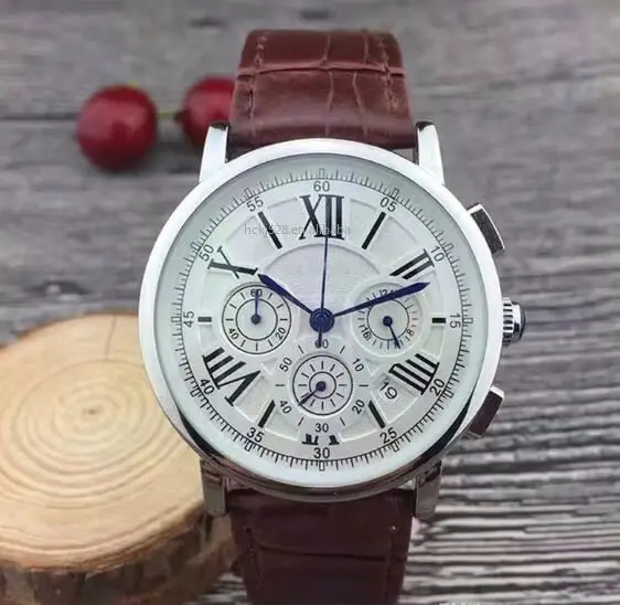 

TOP All Dials Working Stopwatch Men Watch Luxury Watches Wristwatch Strap Top Brand Quartz with Calendar Leather for Men High Qu
