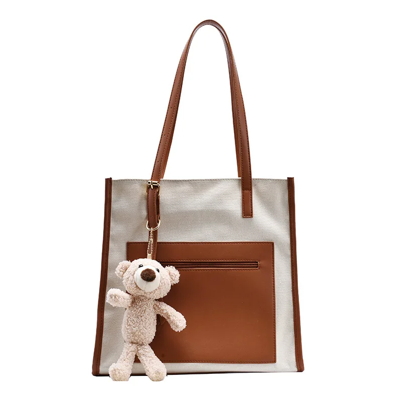 

Simple large capacity women's bag Korean Fashion Shoulder Bag Canvas Tote Bag