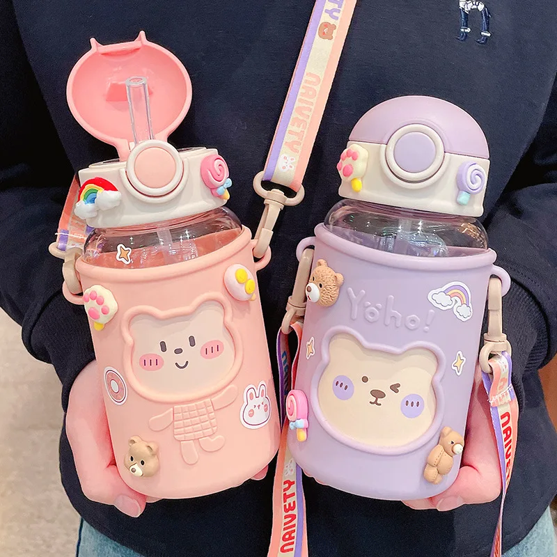 

Cute Cartoon Straw Mug Summer Female Student Children Large Capacity Plastic Cup Maternity Jug For Pregnant Women
