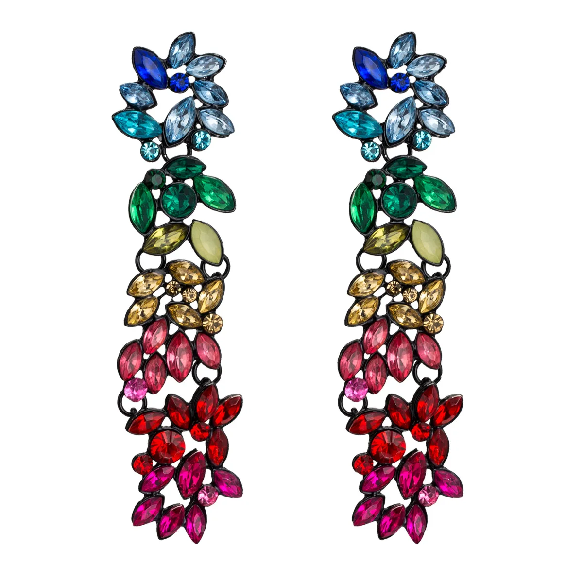 

2021 Bohemian Creative Multi-layer Floral Acrylic Earrings Women Jewelry