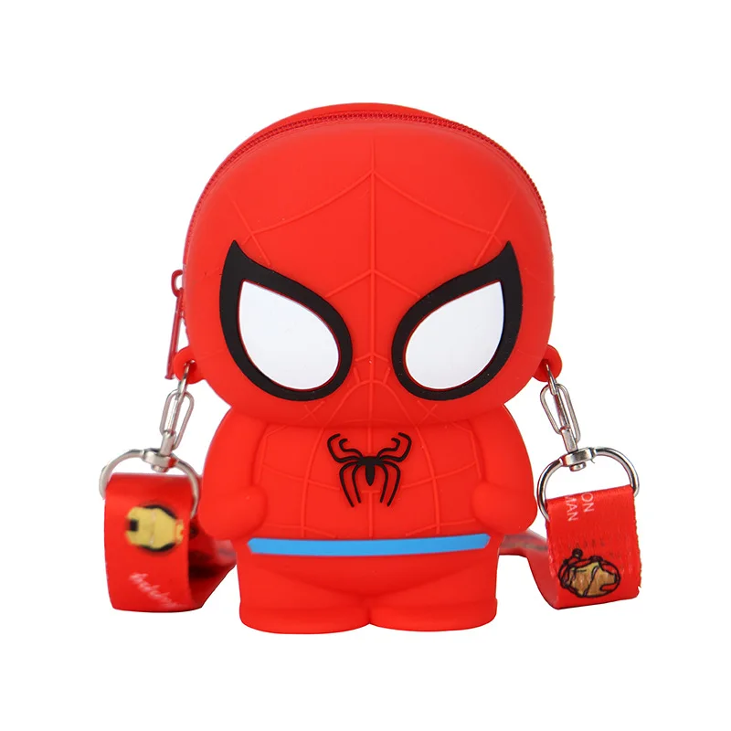 

3d silicone cartoon mini super hero kids crossbody bag Captain America marvel legends spiderman coin purse for little boys