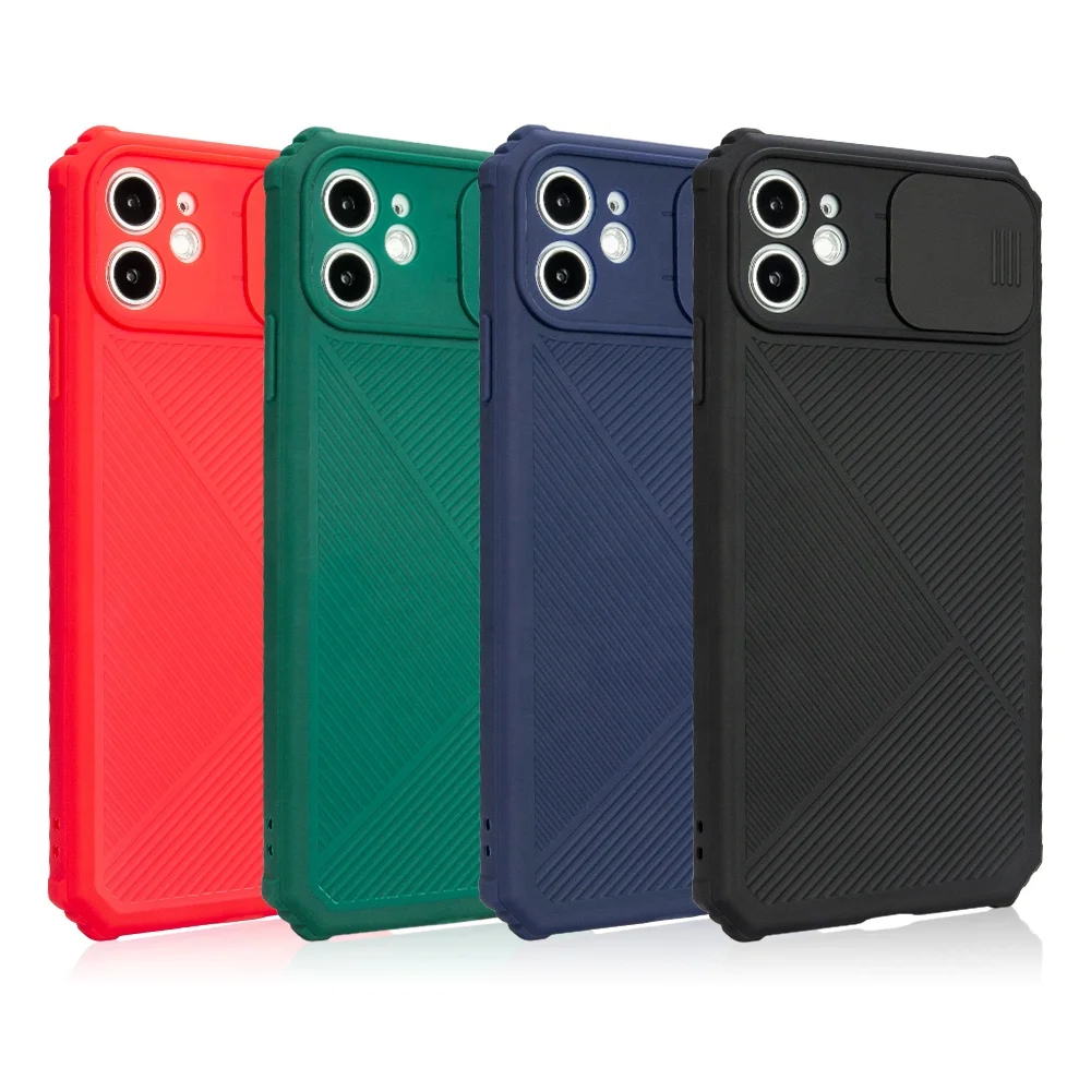 

Slide camera cover phone Case Shockproof TPU Protect Mobile Phone Accessories for iPhone 12/12 Pro/12 Pro Max case, Black,blue,dark green,red