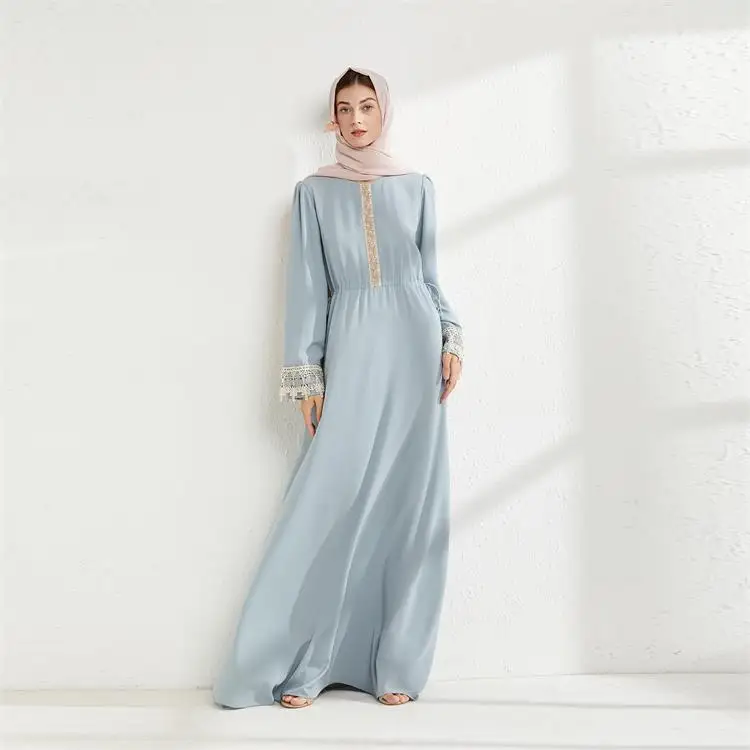 

India Pakistan Clothing Wholesale Modern Top Selling Abaya Dress Islamic Muslim Clothing, Green, light blue, navy, khaki, pink, red