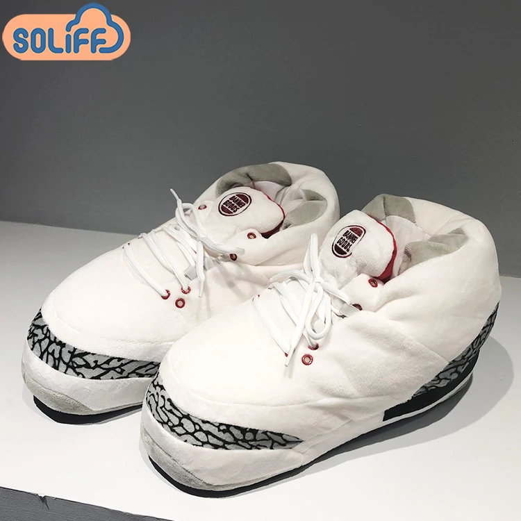 

Custom high quality soft adult size plush yeezy slippers sneakers, Pink/yellow/grey or customized