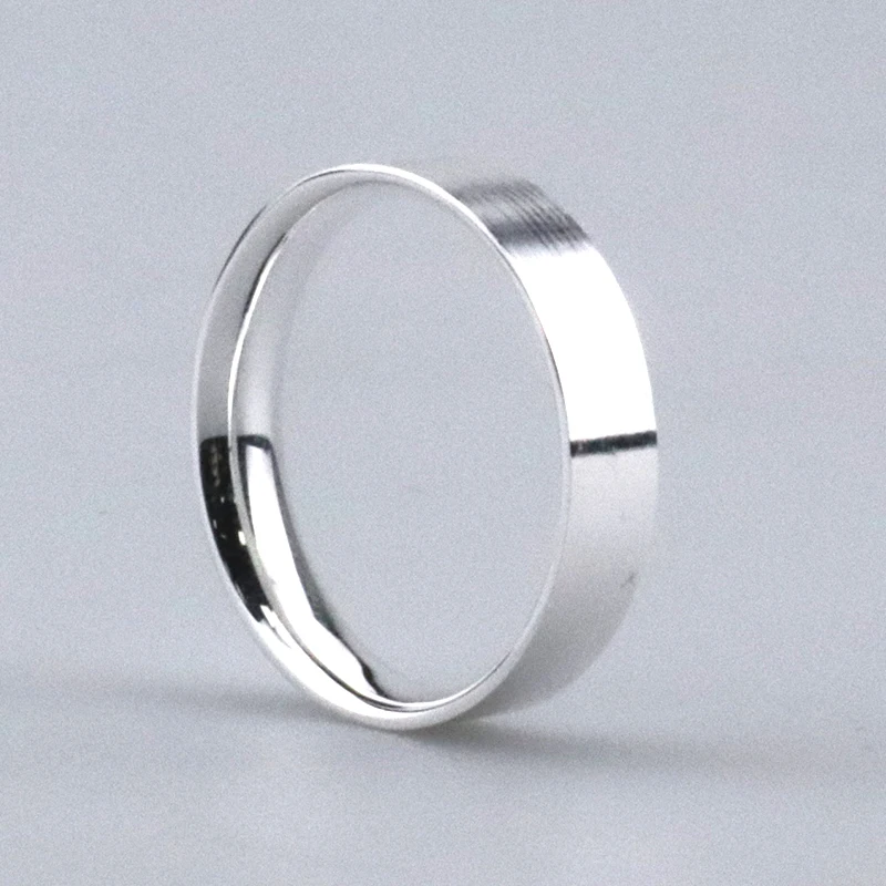 

Poya 4mm Flat Simple Wedding Band 925 Sterling Silver Ring Blank For Women