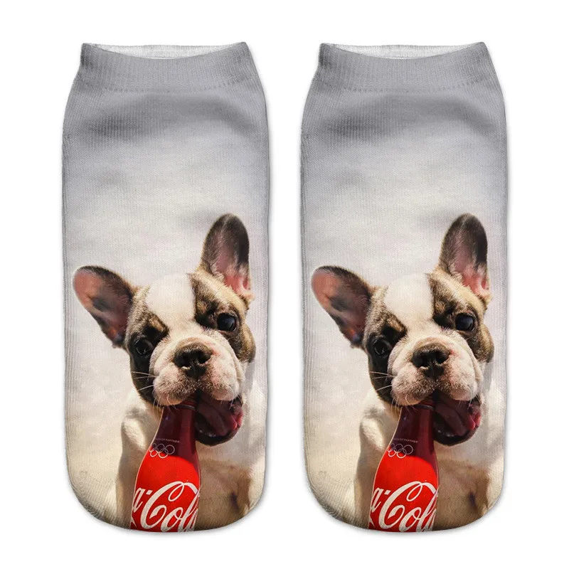 

WIIPU New 3D printed socks dog printed socks printed dog pattern personalized socks