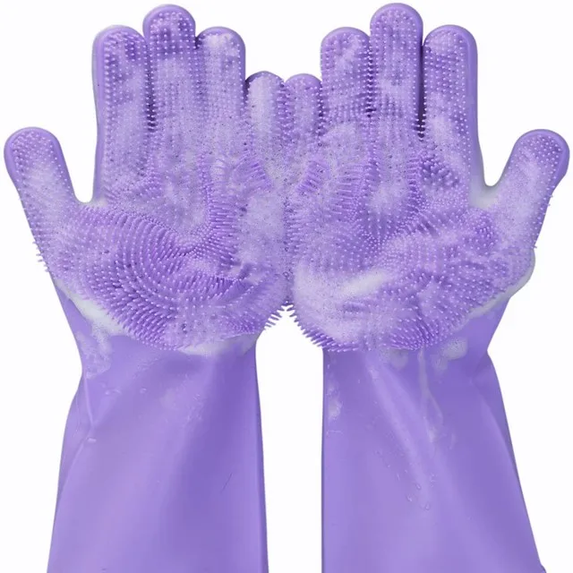 

Dishwashing Gloves Silicone Cleaning Brush Dish Washing Sponge Great for Washing Dish, Kitchen 150g, Any color can be customized