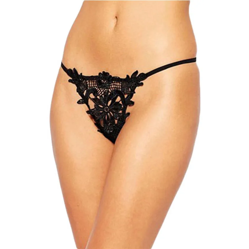

Wholesale Women's Sexy Lace Crochet Lined Sexy Thongs For Women, Black,white