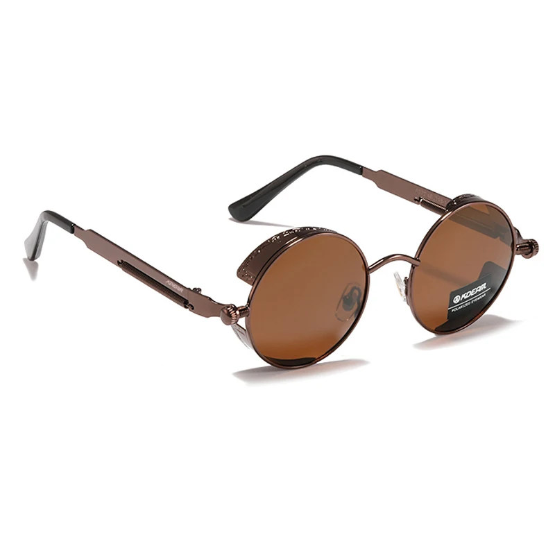 

KDEAM Trending 2020 Wholesale Novelty Polarized Round Steampunk Sunglasses Travelling Party Sun Glasses gafas de sol Unique
