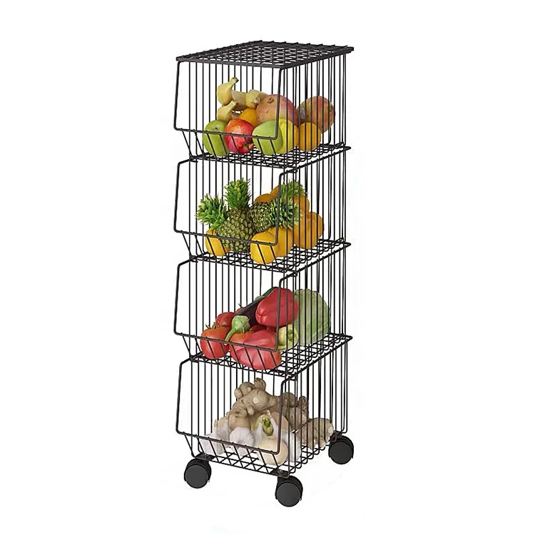 

Kitchen Fruit Vegetable Bedroom Clothe Toy Boby Wash Storage Basket Organizer Shelf Holders With wheels Or Desktop