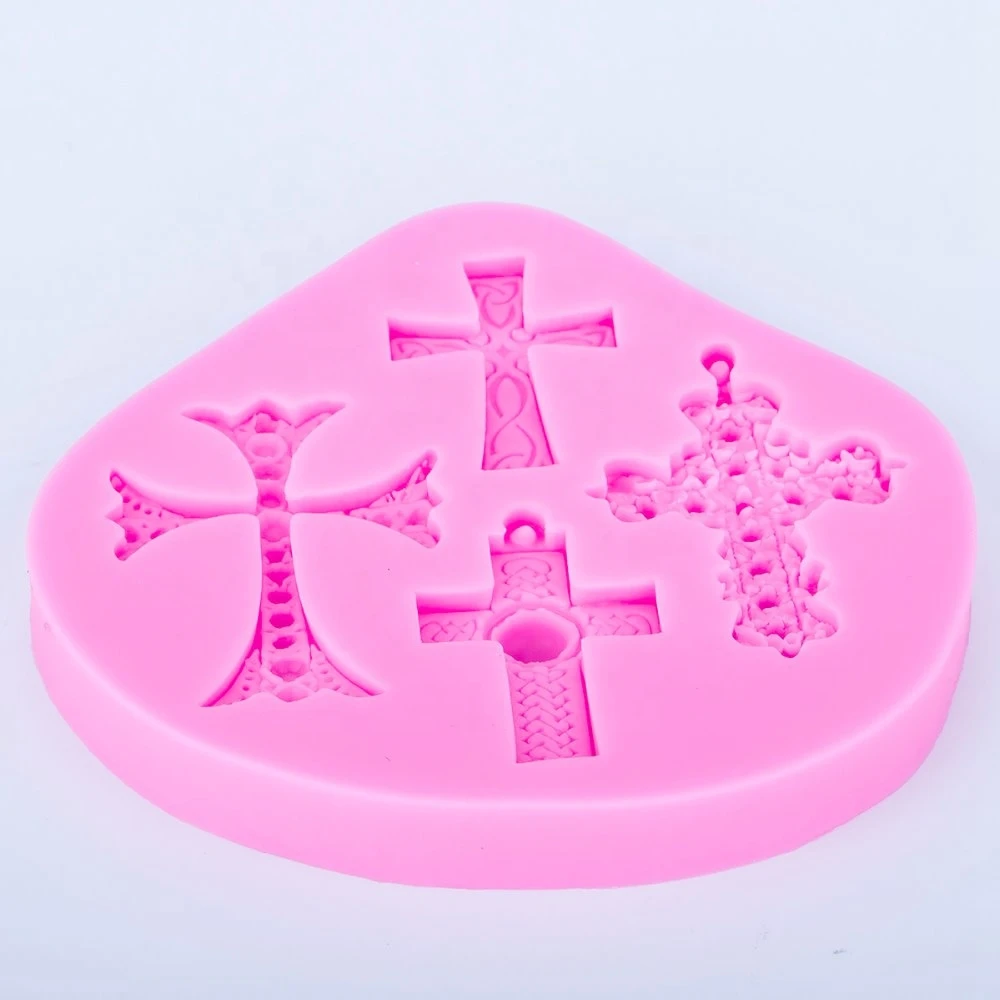 

Church Jesus Cross liquid silicone mold chocolate mold baking tool crystal drip, As shown