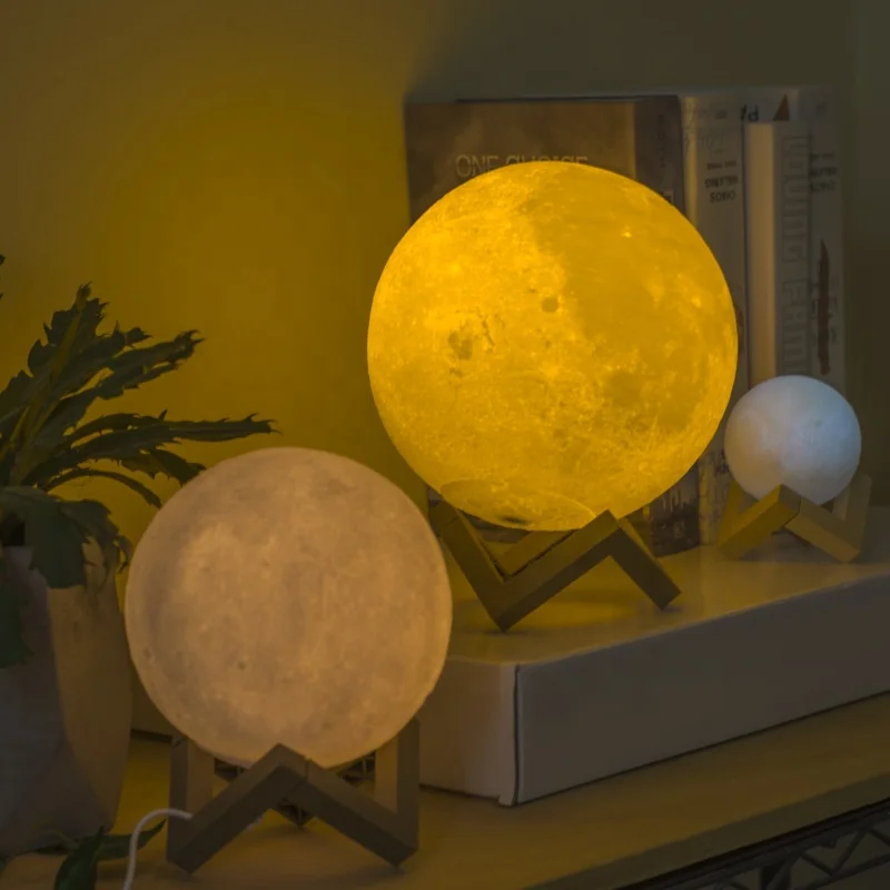 15 cm With 7 Colors Led 3D LED Touch Switch Table Moon Lamp Moon Light