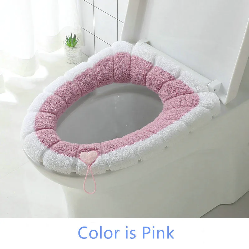 Soft Warmer Mat Cover Pad Cushion Bathroom Toilet Seat Hot Washable W8L5 