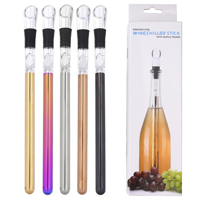 

Instant Cooling Stainless Steel Wine Chiller Stick With Aerator And Pourer And Beer Cooler Chiller Sticks For Bottles