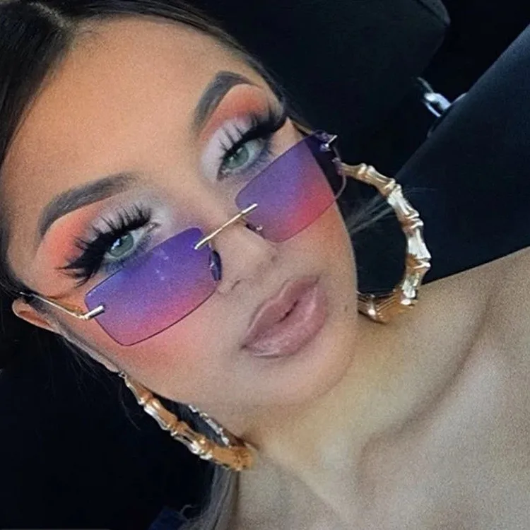 

Aimgal Metallic small frame square sunglasses 2021 new trend fashion sunglasses retro trim sunglasses women