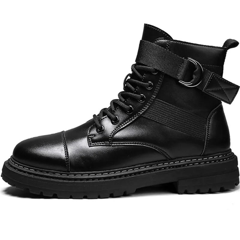 

Dropshipping Custom Logo New Style Leather Boots Men's Casual Shoes Winter Round Toe Waterproof Outdoor Men Adult Footwear