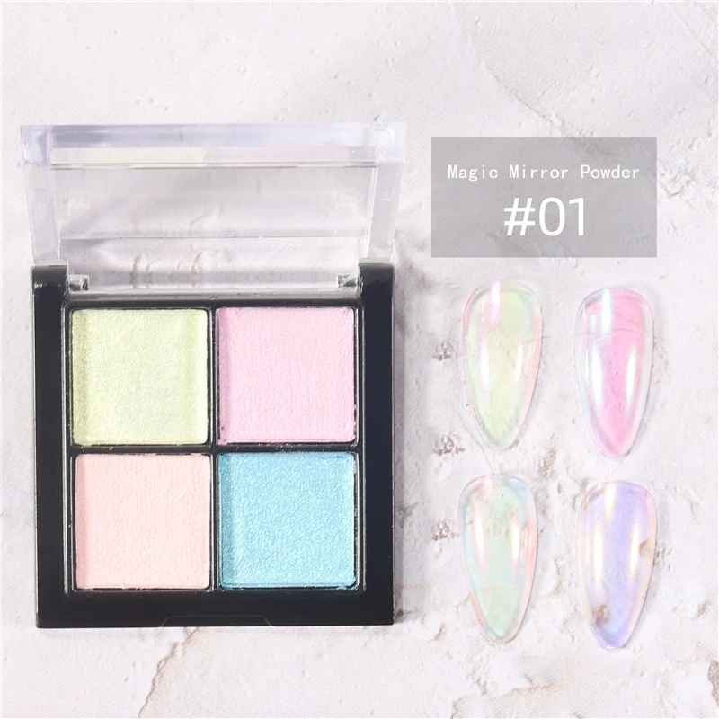 

Misscheering 2021 new nail art four-color solid Aurora magic mirror powder Aurora magic color nude powder