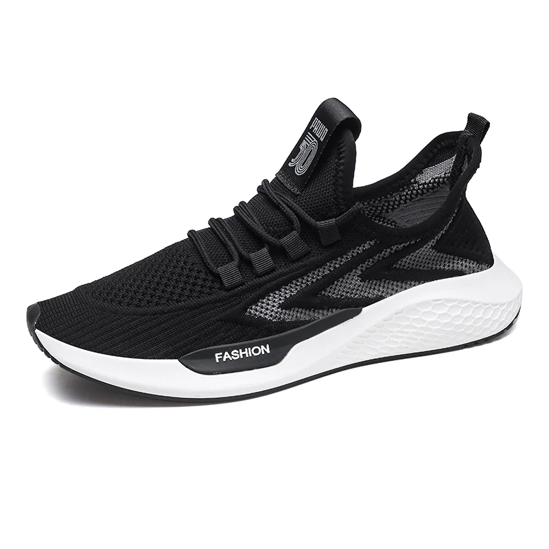 

China factory wholesale knitted upper breathable running reflective sneakers casual sport shoes men, Optional