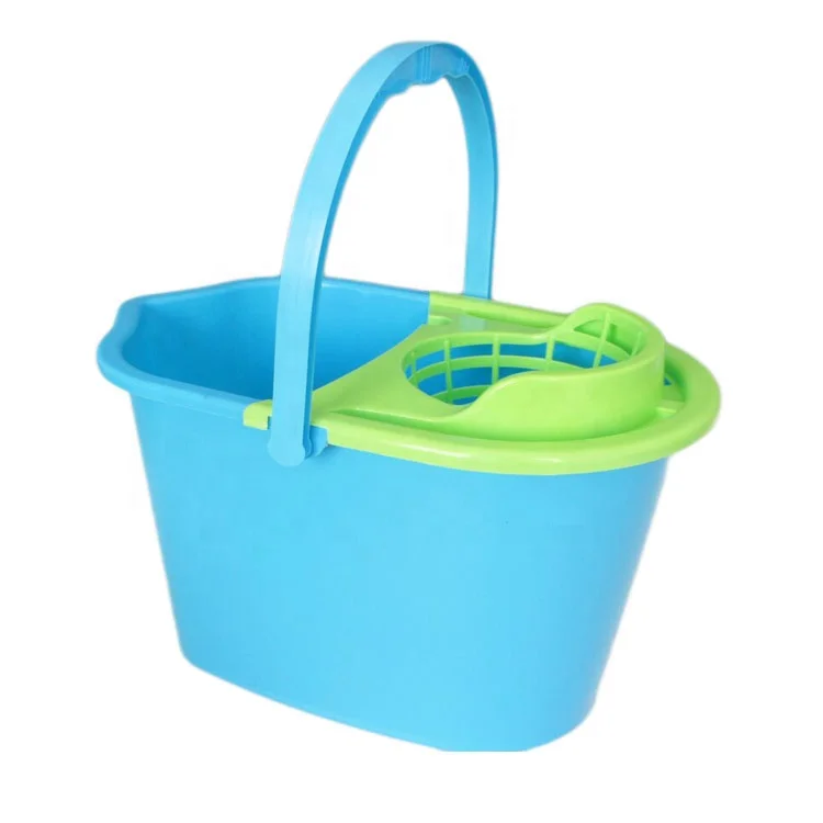 
10L Plastic Wringer Cleaning Mop Squeegee Bucket 