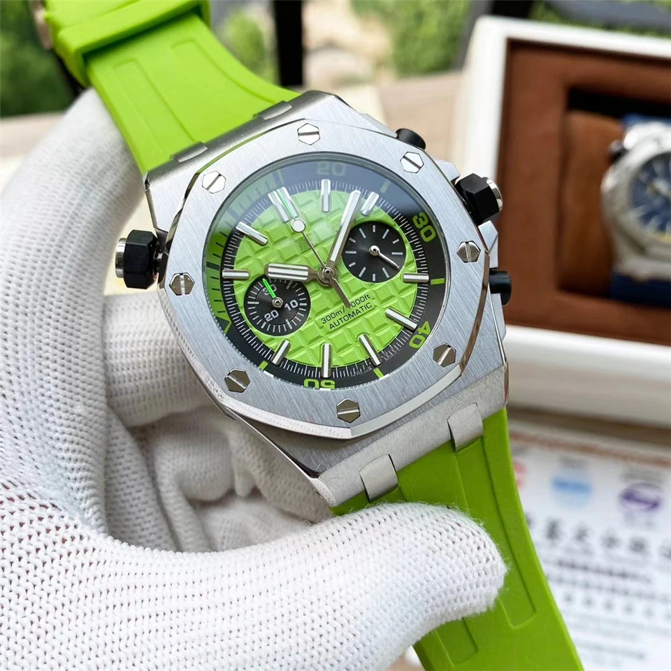 

XIYI3A High quality luxury watch Stainless Steel case 42MM quartz movement waterproof sport, 5 colors