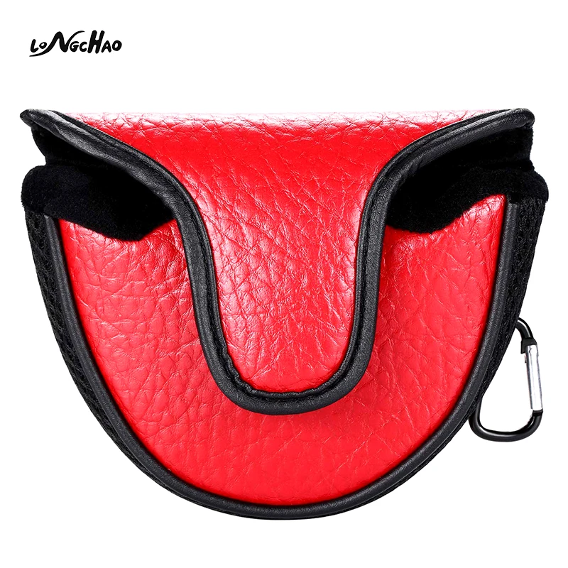 

Customized Logo Red Black Hot Selling Golf Products PU Putter Head Cover Club Cover Factory Direct Sales Can Be Sent One Piece, Black, white, red, silver, customized
