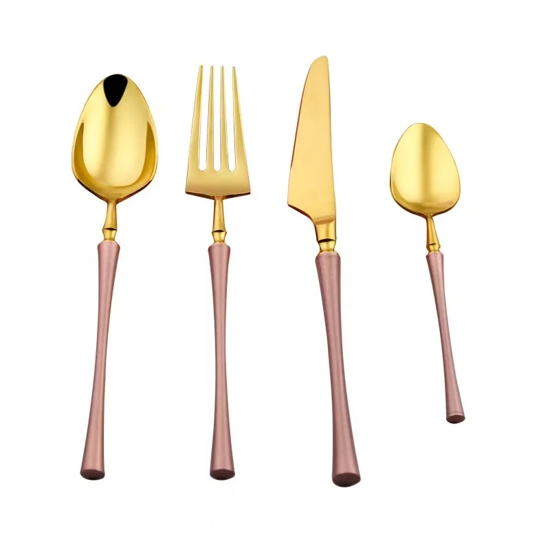

Luxury Cutlery Set Stainless Steel Flatware Set With Box For Gift Weeding Party, Silver/gold/rose gold/multicolored/black/gold+color handle