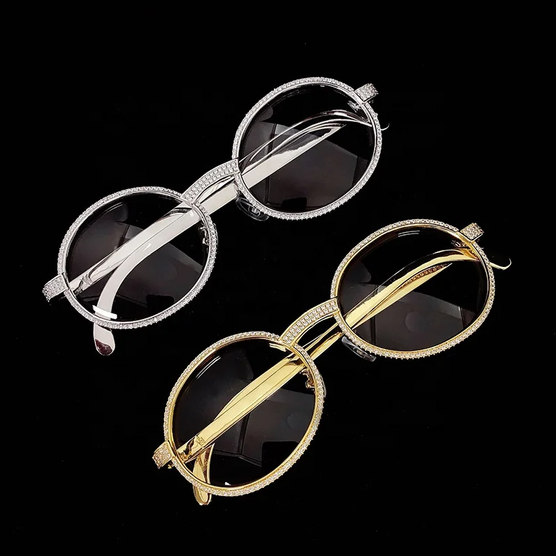 

ready to ship discount rapper jewelry lab diamonds micro pave hip hop sunglasses cz gold iced out glasses