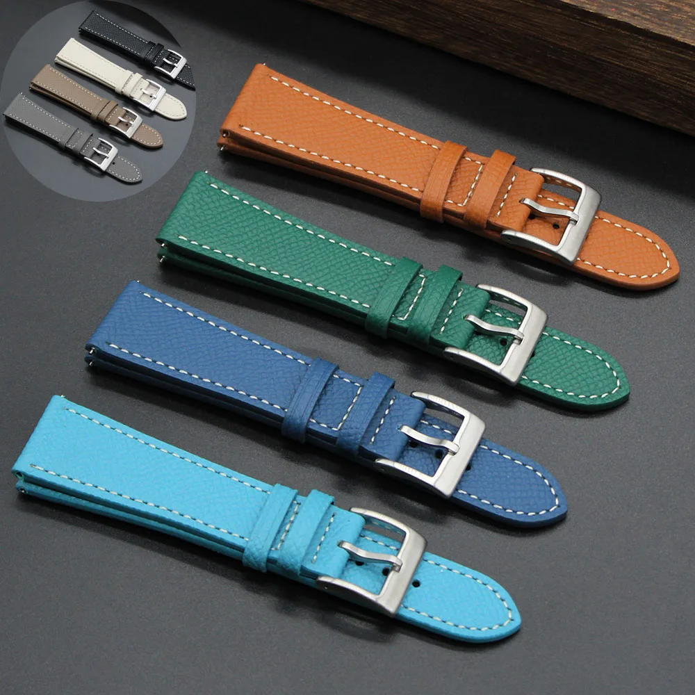

Hand-Made Palm Pattern Tapering 20X16 Cow Leather Watchband Bracelet Epsom Top layer Calf Leather band watch Straps 20mm 22mm