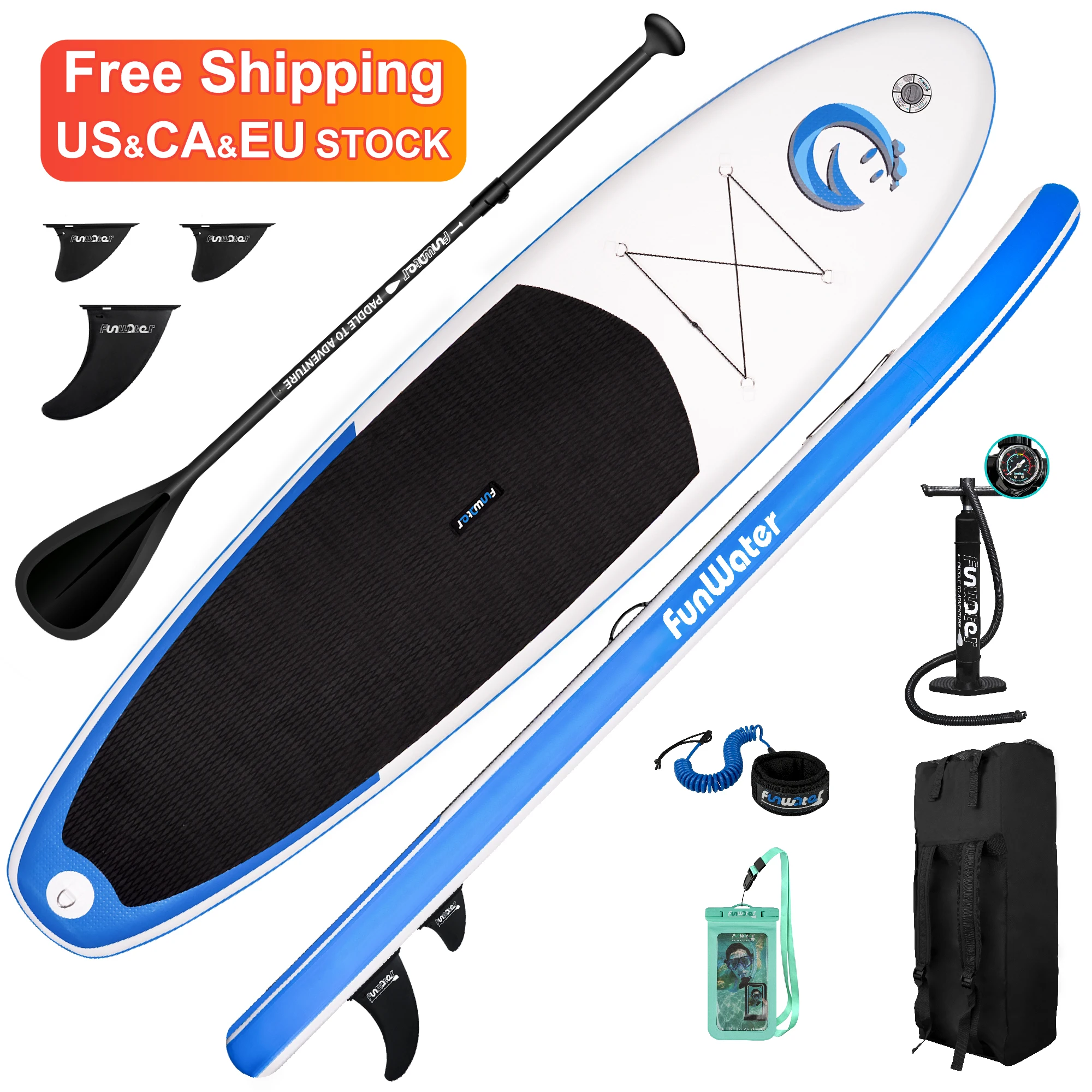 

FUNWATER Free Shipping Dropshipping OEM 11' Inflatable surfboard soft top board stand up paddle board inflatable sup