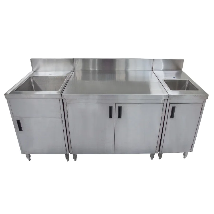 commercial bar 304 stainless steel kitchen sink cabinets